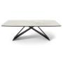Стол DikLine SKY220 Керамика Ostra Bianco (мрамор глянец белый)/подстолье черное/опоры черные (2 уп.)