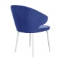 Стул DikLine 355 микровелюр Z20 синий/ ножки белые