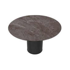 Стол DikLine AKRR120 Керамика Tundra Gris (темно-серый суперглянец)/подстолье черное/опоры черные (2 уп.)