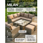 Комплект садовой мебели MILAN со столом-трансформером — 8 персон бежевый