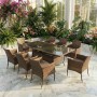 Комплект садовой мебели ROMA-GRANDE коричневый — классика на 8 персон