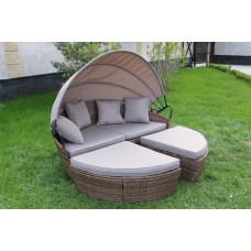 Шезлонг-трансформер TREVI (из круглой кровати в диван с подставкой) коричневый