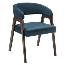 Кресло Baxter Blue/Темный орех