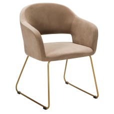 Кресло Oscar Diag beige/Линк золото