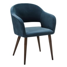 Кресло Oscar Diag blue/т.орех