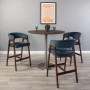 Кресло барное Baxter Blue/Темный орех