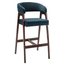 Кресло барное Baxter Blue/Темный орех