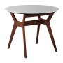 Стол Нарвик круглый д.860 мрамор Бьянко Темный орех