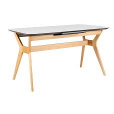 Стол раскл. Нарвик Glass 140-180 Automatic Natur/Light matte glass