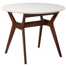Стол Нарвик круглый д.860 Белый Темный Орех