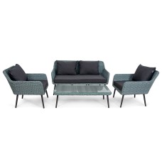 Комплект плетеной  мебели MOKKA RIMINI NEW (стол кофейный, 2 кресла, диван 2 х-местная)