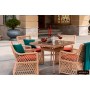 Комплект плетеной  мебели MOKKA VILLA ROSA (4 кресла) + 4 подушки