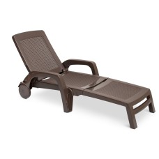 Шезлонг B:rattan МАЙАМИ / MIAMI складной, коричневый (дисконт)
