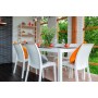 Комплект пластиковой мебели Bica VIRGINIA, 6 стульев + 1 стол, белый