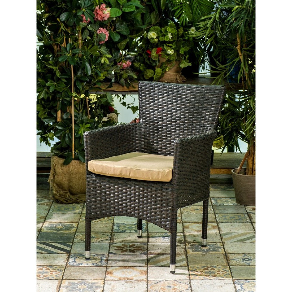 Плетеное кресло AROMA темно-коричневое  Joygarden
