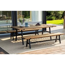 Обеденная группа из алюминия АЛЬТО со скамьями