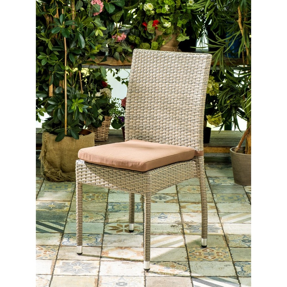 Плетеный стул ROME светло-коричневый без ручек  Joygarden