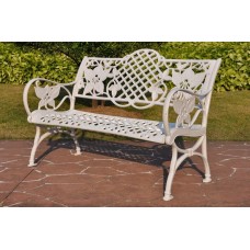 Садовая скамейка из литого алюминия White Lily