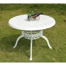 Белый стол из литого алюминия Gera 100 White