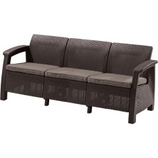 Диван пластиковый Корфу Макс (Corfu love seat max) коричневый