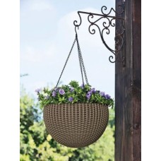 Подвесное кашпо под ротанг (Keter Rattan Hanging) мокко