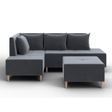 Диван угловой модульный с пуфом Лига-126 угол левый