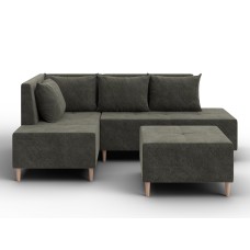 Диван угловой модульный с пуфом Лига-126 угол левый