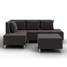 Диван угловой модульный с пуфом Лига-126 угол левый