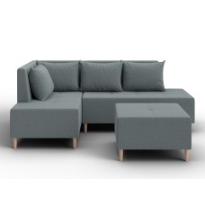 Диван угловой модульный с пуфом Лига-126 угол левый