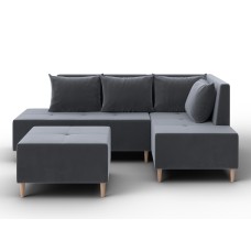 Диван угловой модульный с пуфом Лига-126 угол правый