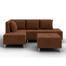 Диван угловой модульный с пуфом Лига-126 угол левый