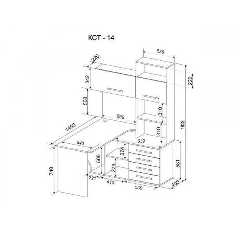 Стол компьютерный КСТ-14л