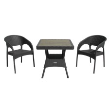 Набор мебели Ola Dom  арт.ЭП 442301+ ЭП 442349 антрацит,  (2стула+стол 76x76см) (антрацит) 