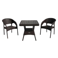 Набор мебели Ola Dom  арт.ЭП 442295 + ЭП 442332 коричневый,  (2стула+стол 76x76см) (коричневый) 