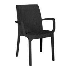 Стул пластиковый RATTAN арт.ЭП 401349 (антрацит) 