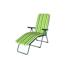 Кресло -шезлонг Альберто-2 арт.с1585 (в уп.1 шт.) (каркас зеленый., ткань зеленая, рис.полоска) 