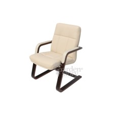Кресло  Мичиган арт.GT3301-МТ002 с подлокотниками (2 уп.каркас вишня 1 уп., сиденье беж эко кожа 1 уп.) 