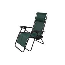 Кресло -шезлонг Фиеста арт.CK-175 с подстаканником (2шт.в упаковке (каркас черный, ткань зеленая))  