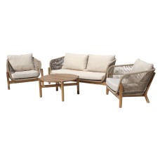Набор мебели Риччи  арт.GS053 бежевый, бежевый 2 уп. (стол+2кресла, диван, бежевый, подушки бежевые) "Garden story"