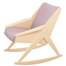 Кресло -качалка АМБЕР Д арт.GS-16737 1 уп. (каркас дуб, сиденье Verona Rose розовое). 