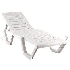 Лежак Атлант арт.ЭП 860437, пластик (белый) 