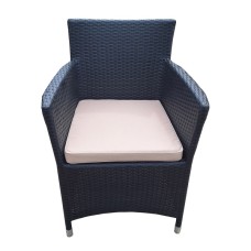Кресло к набору Асгард арт.А001 1уп (ротанг темно-корич, подушка бежевая) 