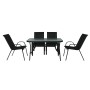 Набор мебели Сан-Ремо  арт.SC-092KD, SC-090 черный,  (4 кресла кор.2+стол 120х70см, каркас черный, сиденья черные) "Garden story"