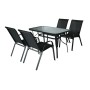 Набор мебели Сан-Ремо  арт.SC-092KD, SC-090 черный,  (4 кресла кор.2+стол 120х70см, каркас черный, сиденья черные) "Garden story"