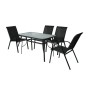 Набор мебели Сан-Ремо  арт.SC-092KD, SC-090 черный,  (4 кресла кор.2+стол 120х70см, каркас черный, сиденья черные) "Garden story"