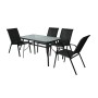 Набор мебели Сан-Ремо  арт.SC-092KD, SC-090 черный,  (4 кресла кор.2+стол 120х70см, каркас черный, сиденья черные) "Garden story"