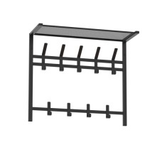 Вешалка с полкой Торонто 22 арт.ВСПТ22 Ч 1 уп (Черный) 