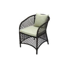 Кресло к набору Сакраменто арт.СА0025 (каркас черный, ротанг коричневый, estera-хамелеон) (В) 