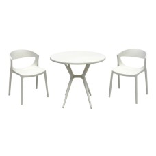 Набор мебели ЕВОК  арт.PP0005WPб+PP9901WRб белый,  (2стула ЕВОК бел+стол ТЕОРИ белый) 