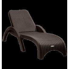 Лежак RATTAN арт.ЭП 044077, пластик (коричневый) 